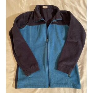 Columbia Fleece Jacket Boys Size Large Black Blue Full Zip